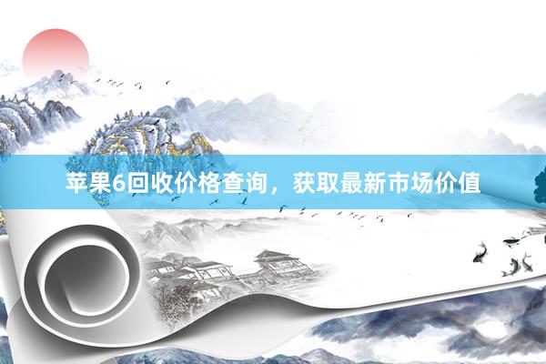 苹果6回收价格查询，获取最新市场价值